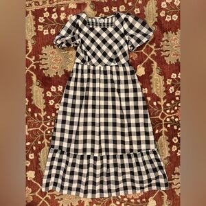 Polagram Black and White Gingham Maxi Dress